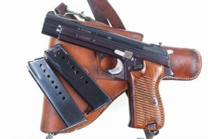 Gorgeous Swiss SIG, P49, Rig, High Polish, Military, holster and spare magazine, I-672