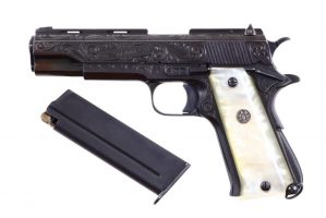 Gabilondo y Cia, Llama Modelo VIII pistol, Factory Engraved, Boxed, 9mm Largo, 695002, A-1712