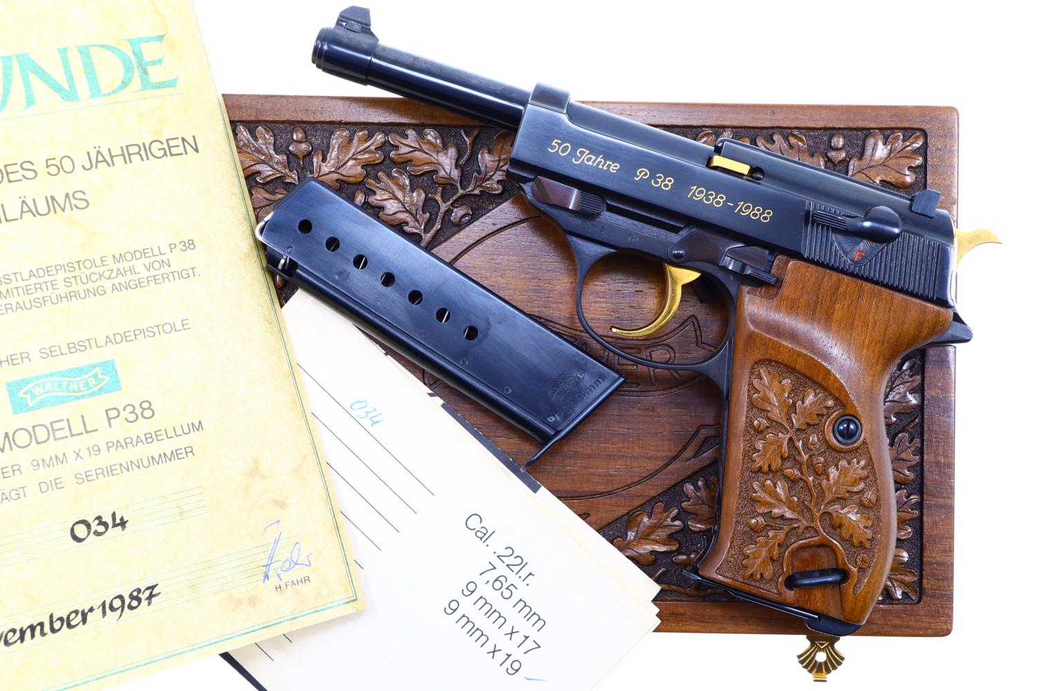 Walther, P38, German Pistol, 50 Year Commemorative, NIB, 034, I-1027-img-0