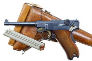 Bern 1906-24 Luger pistol rig, 1924, #17677, I-155