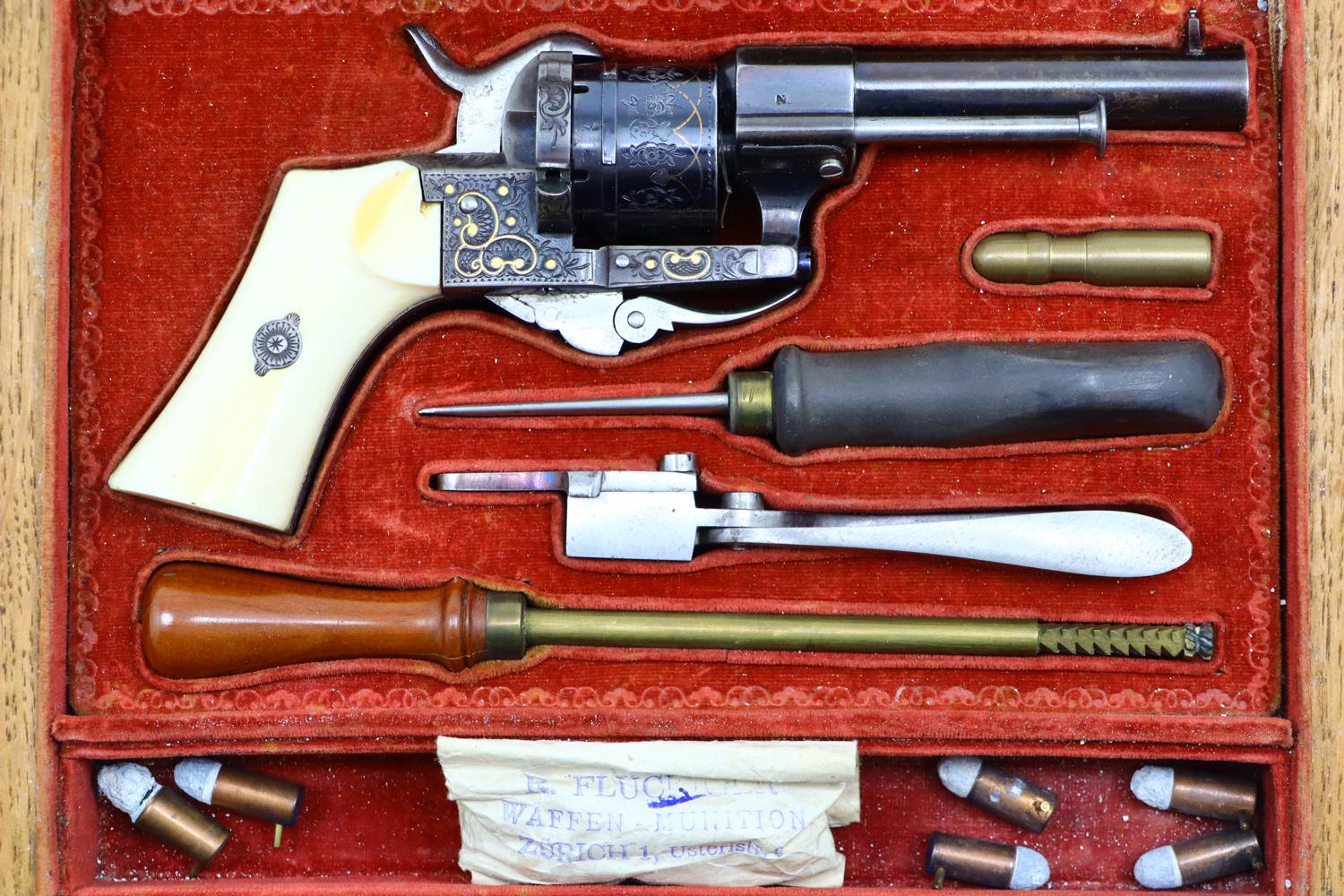 Beautiful Baby LeFaucheux Revolver, Engraved, Cased, PCA-183-img-1