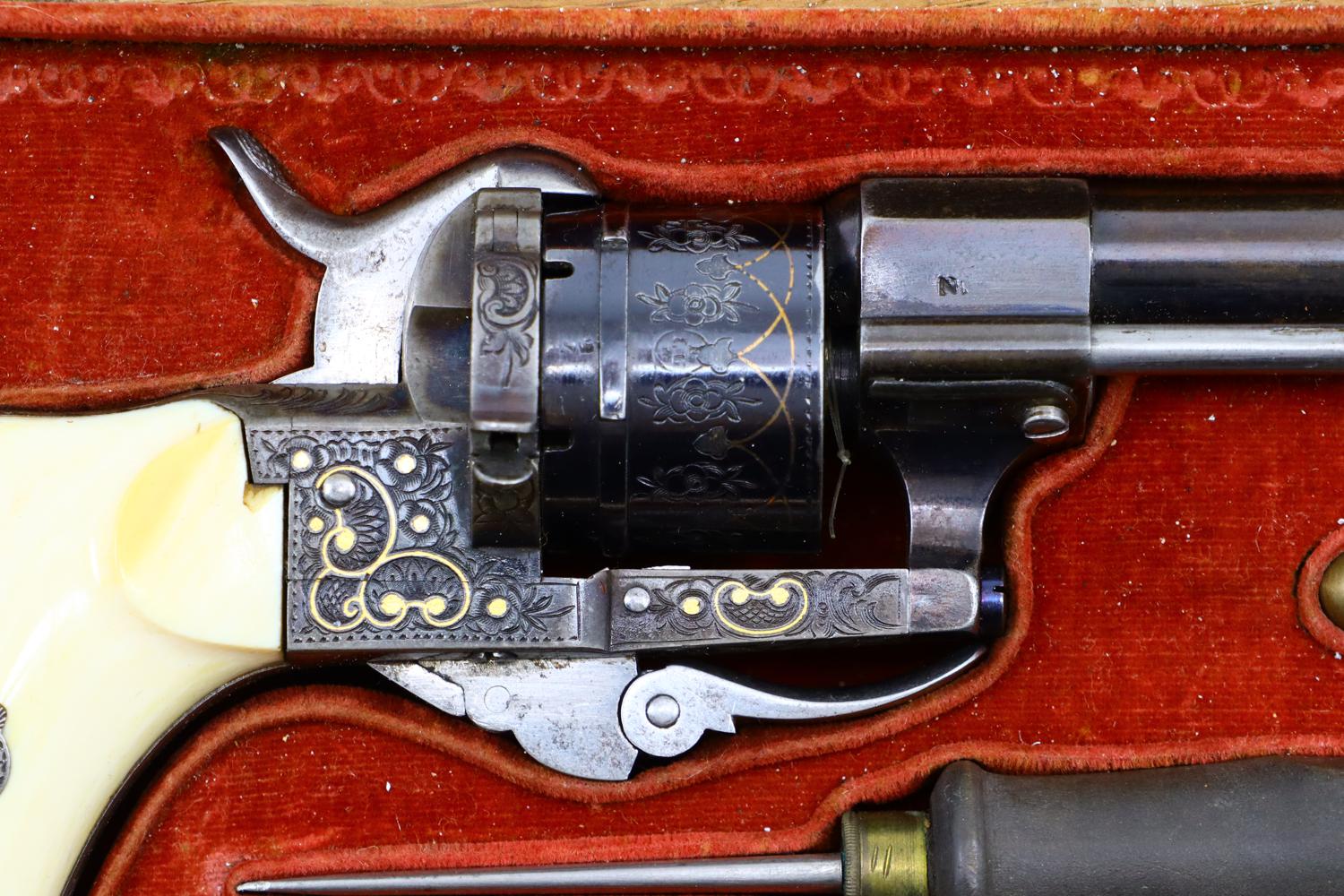Beautiful Baby LeFaucheux Revolver, Engraved, Cased, PCA-183-img-3