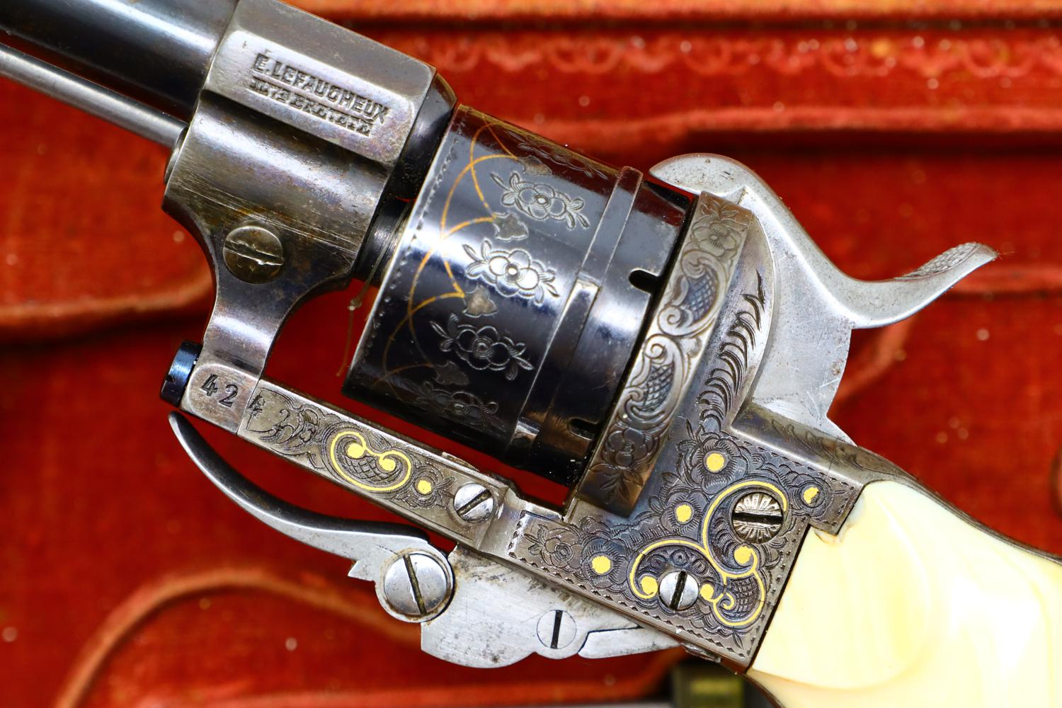 Beautiful Baby LeFaucheux Revolver, Engraved, Cased, PCA-183-img-4