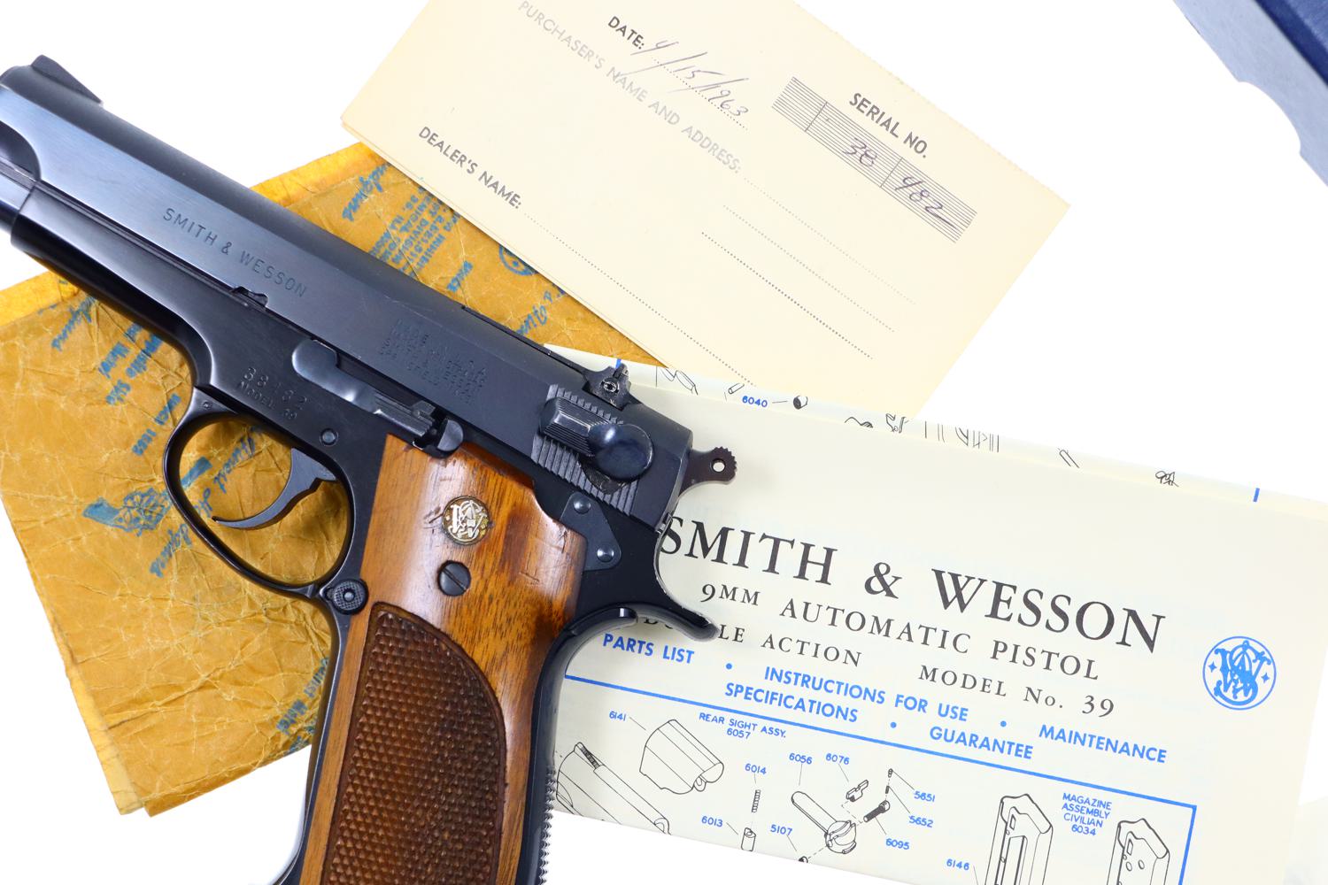 Very Early, High Condition,  Smith & Wesson, 39, Boxed,  38482, FB00991 - Image 12
