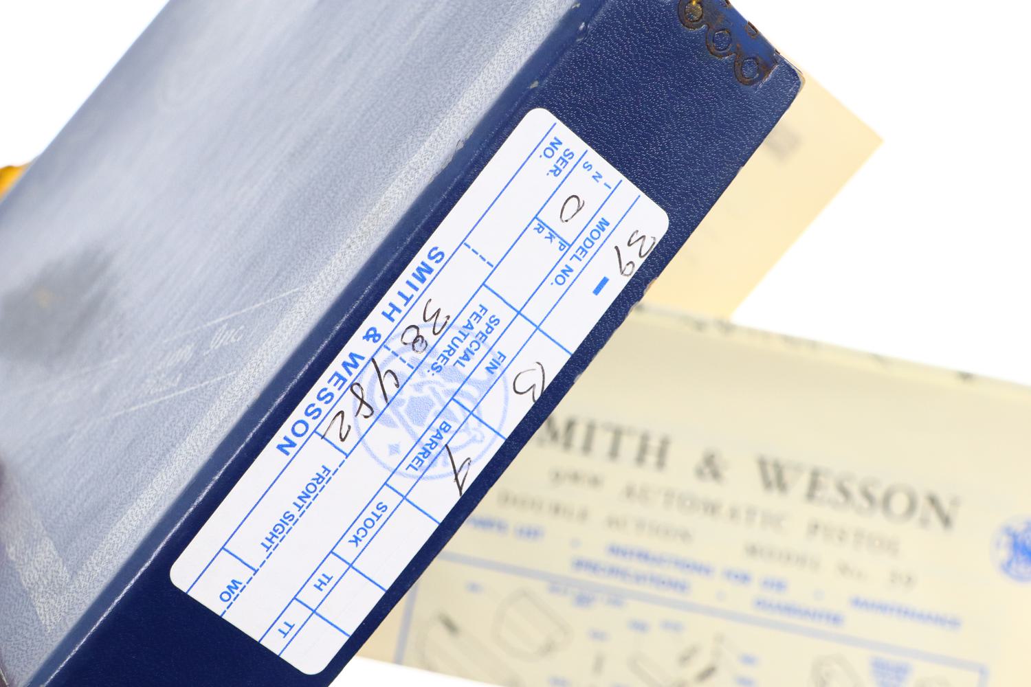 Very Early, High Condition,  Smith & Wesson, 39, Boxed,  38482, FB00991 - Image 13