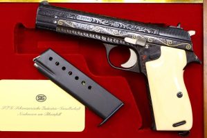 Extraordinary SIG, P210 Luxus Pistol, Factory Engraved, Cased, FB01003