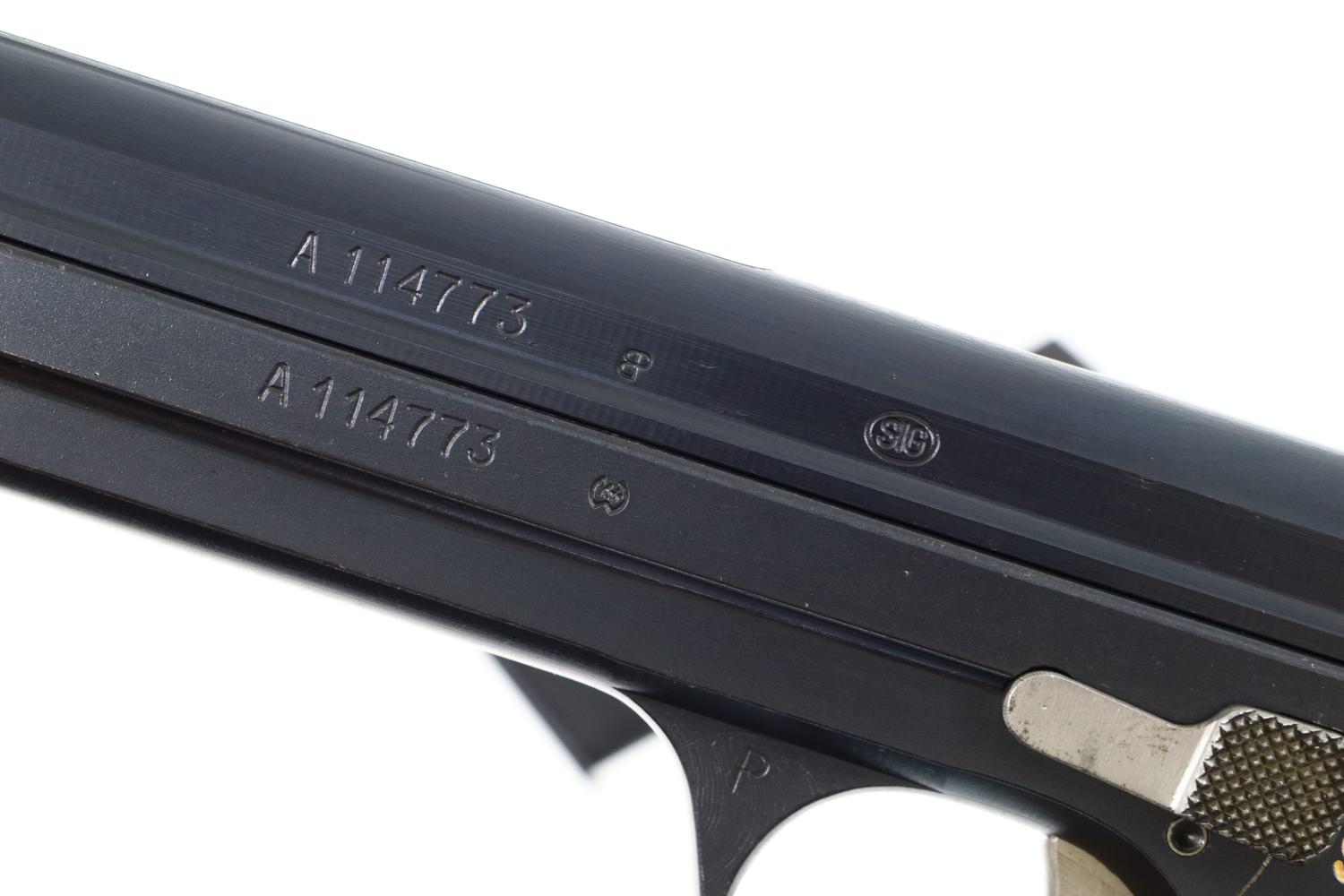 SIG P49 Swiss Military Pistol, Transitional, Bern Canton, A114773, FB01028 - Image 3