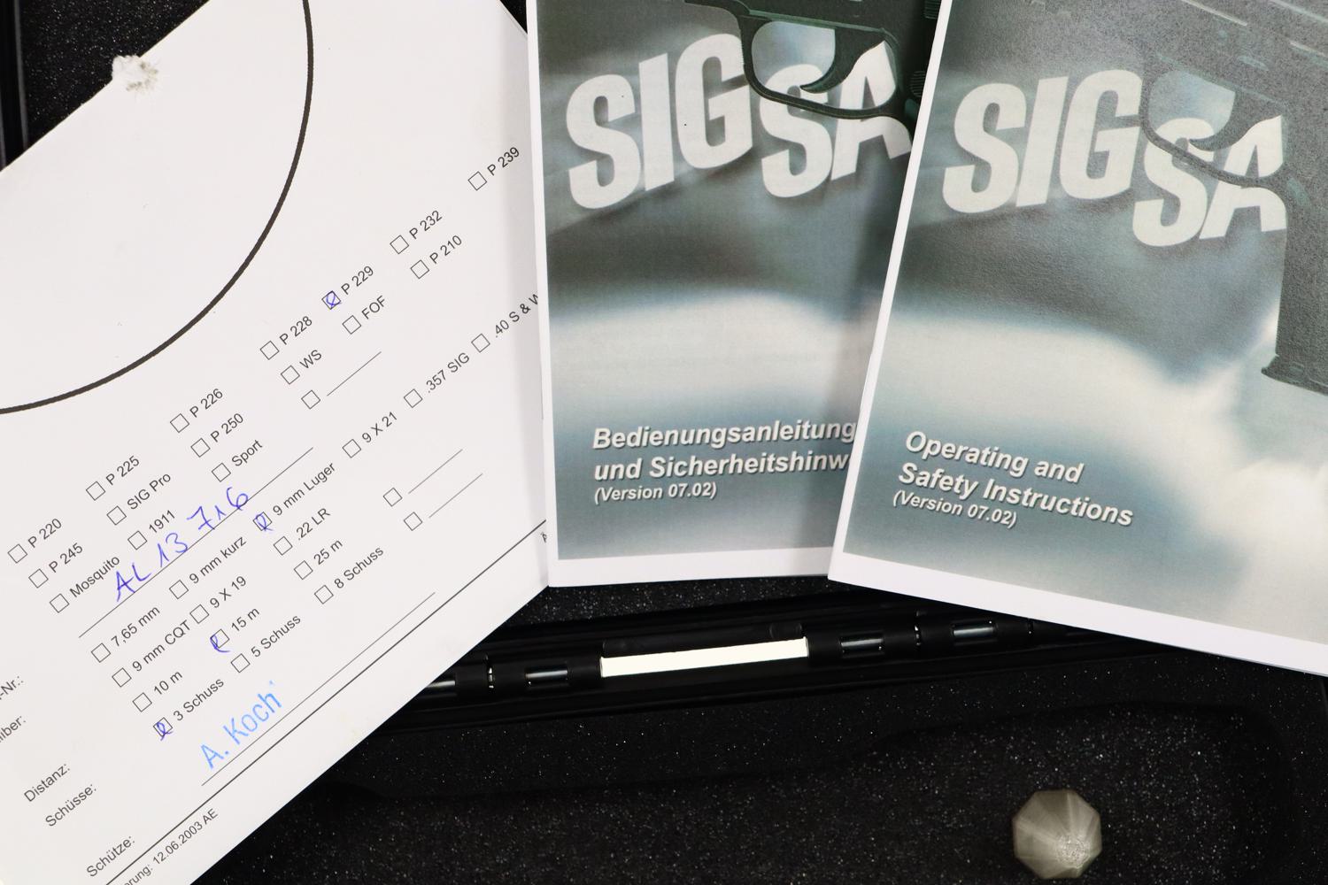 SIG Sauer, P229, Geneva Police, Test Target, Near NIB, AL13716, I-1233 - Image 7