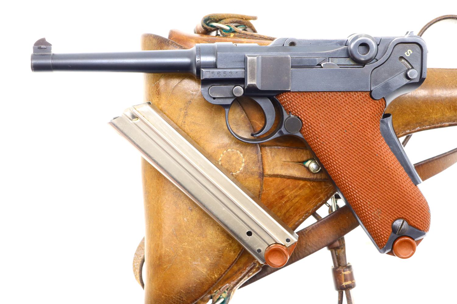 Bern, 1929 Luger Pistol, Swiss Military Red Grip, Rig, 56531, FB01042 - Image 2