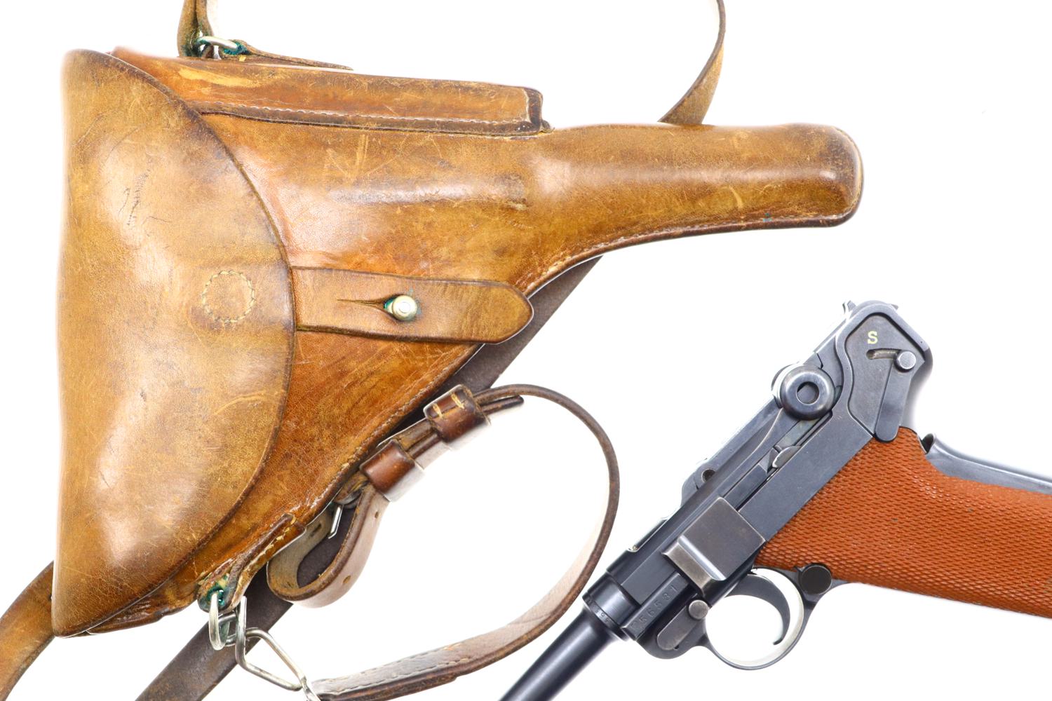 Bern, 1929 Luger Pistol, Swiss Military Red Grip, Rig, 56531, FB01042 - Image 5