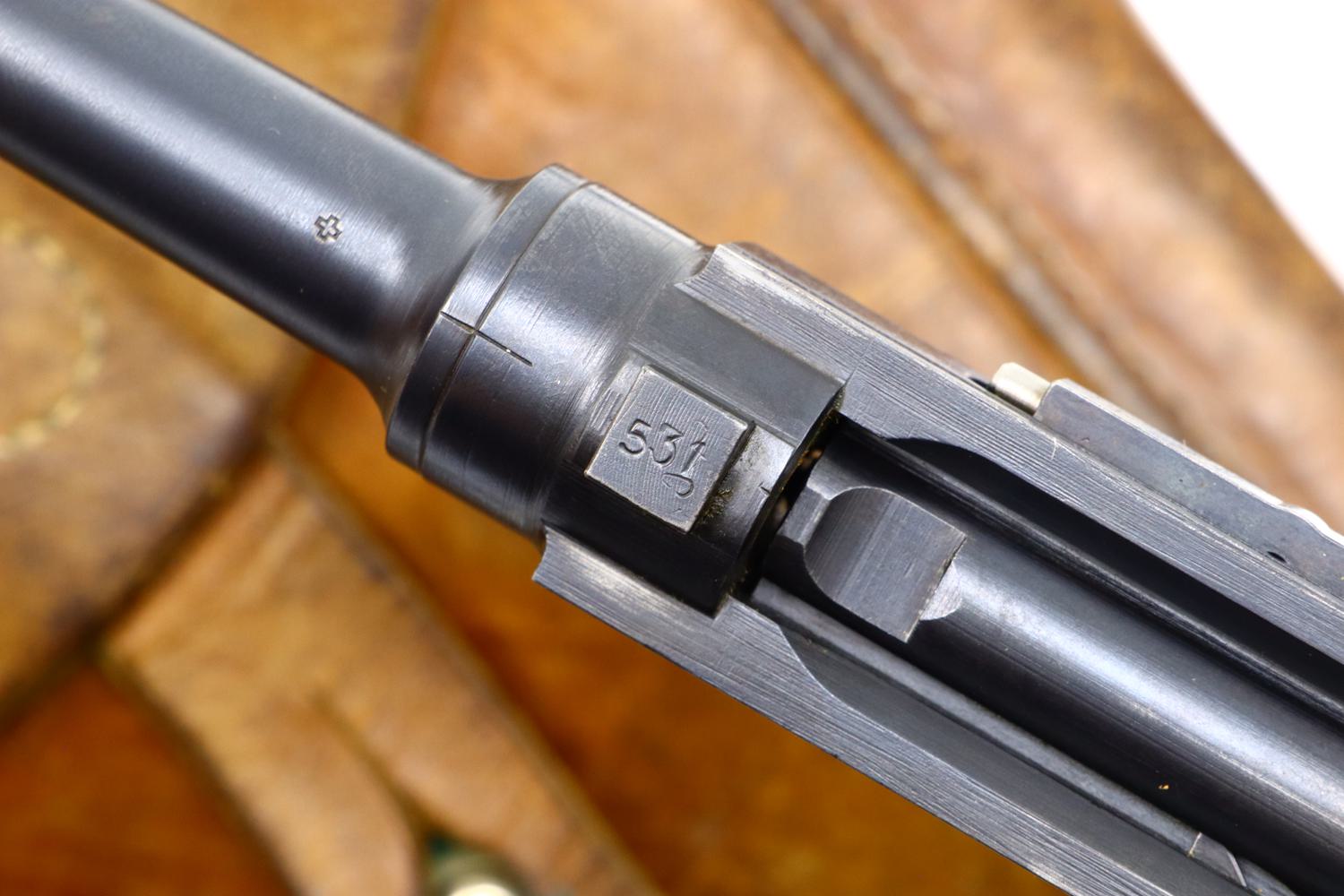 Bern, 1929 Luger Pistol, Swiss Military Red Grip, Rig, 56531, FB01042 - Image 14