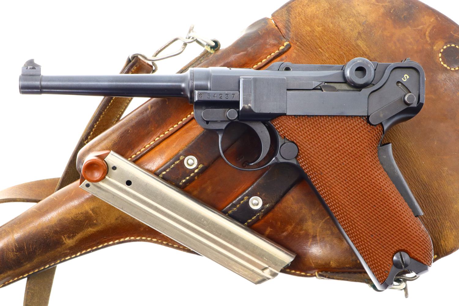 Wonderful Bern 1929 Red Grip Luger, Swiss Military, Holster, 54237, FB00907