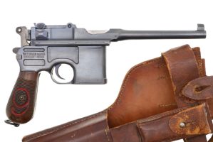 Beautiful Mauser C96 Red 9 Prussian Eagle Rig, 54772, PCA-193