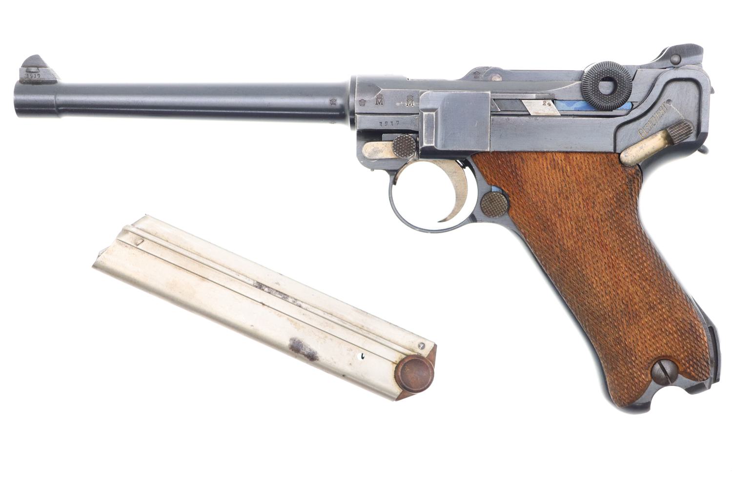 Desirable DWM 1917 Navy Luger, German Military Pistol, 9124, FB01220