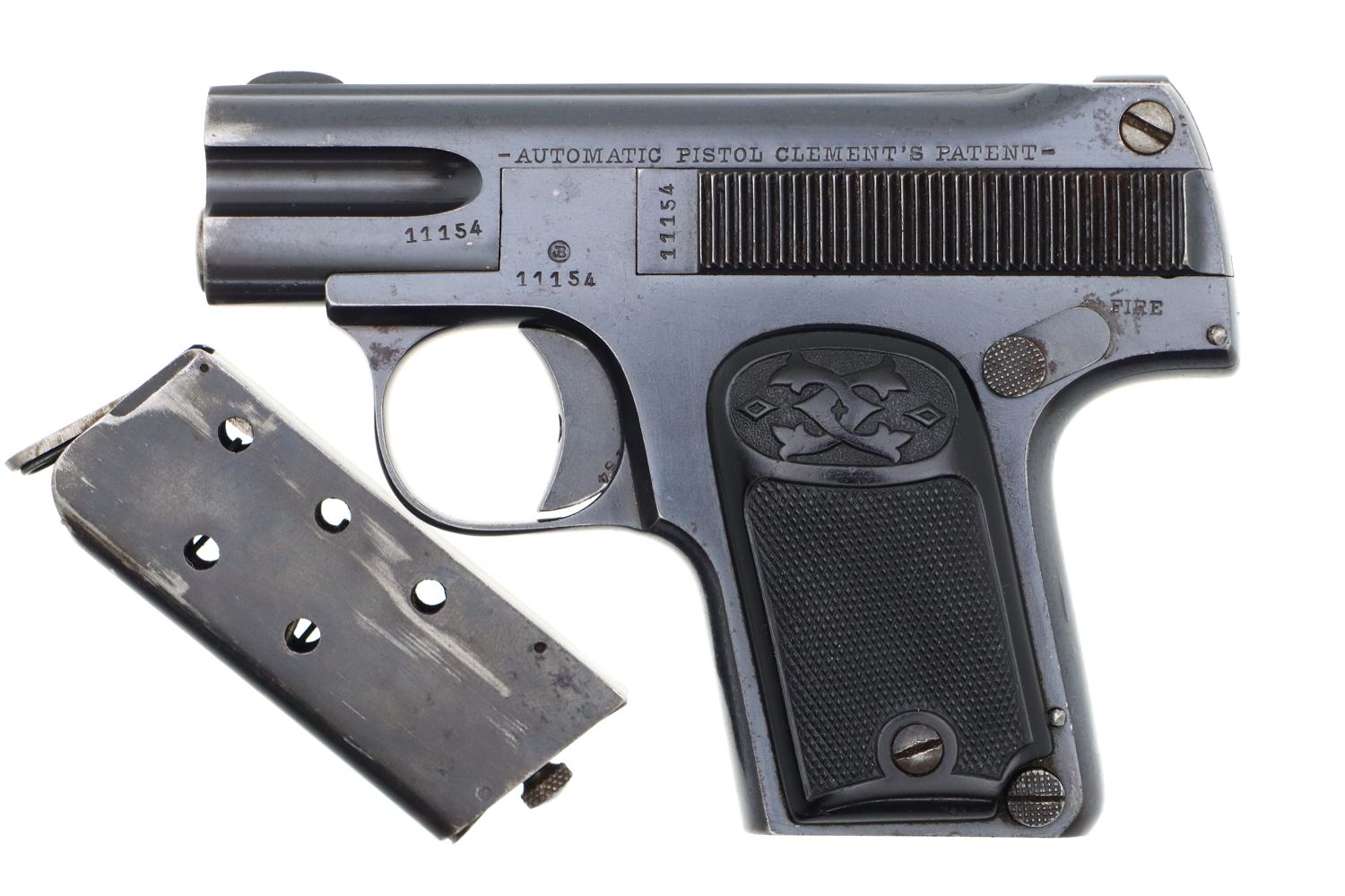 Scarce 1908 Clement Pistol, Belgium, .25ACP, 11154, FB01273