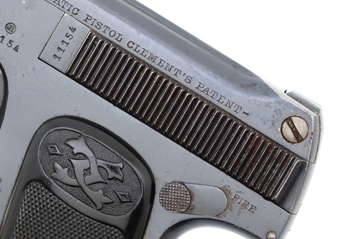 Scarce 1908 Clement Pistol, Belgium, .25ACP, 11154, FB01273 - Image 4