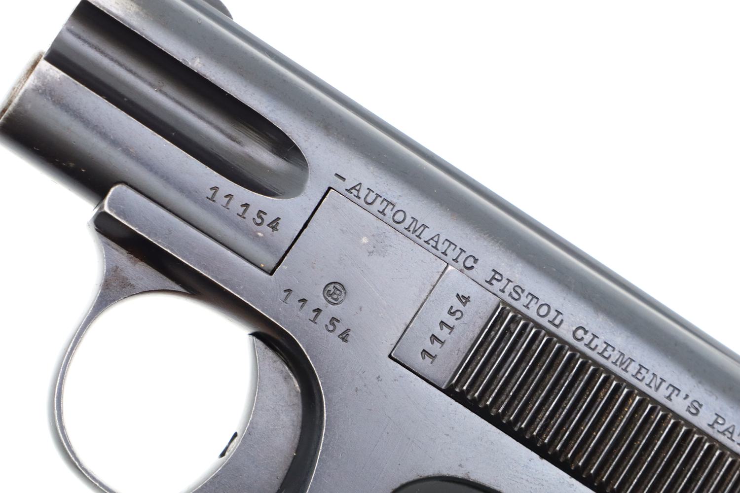 Scarce 1908 Clement Pistol, Belgium, .25ACP, 11154, FB01273 - Image 5