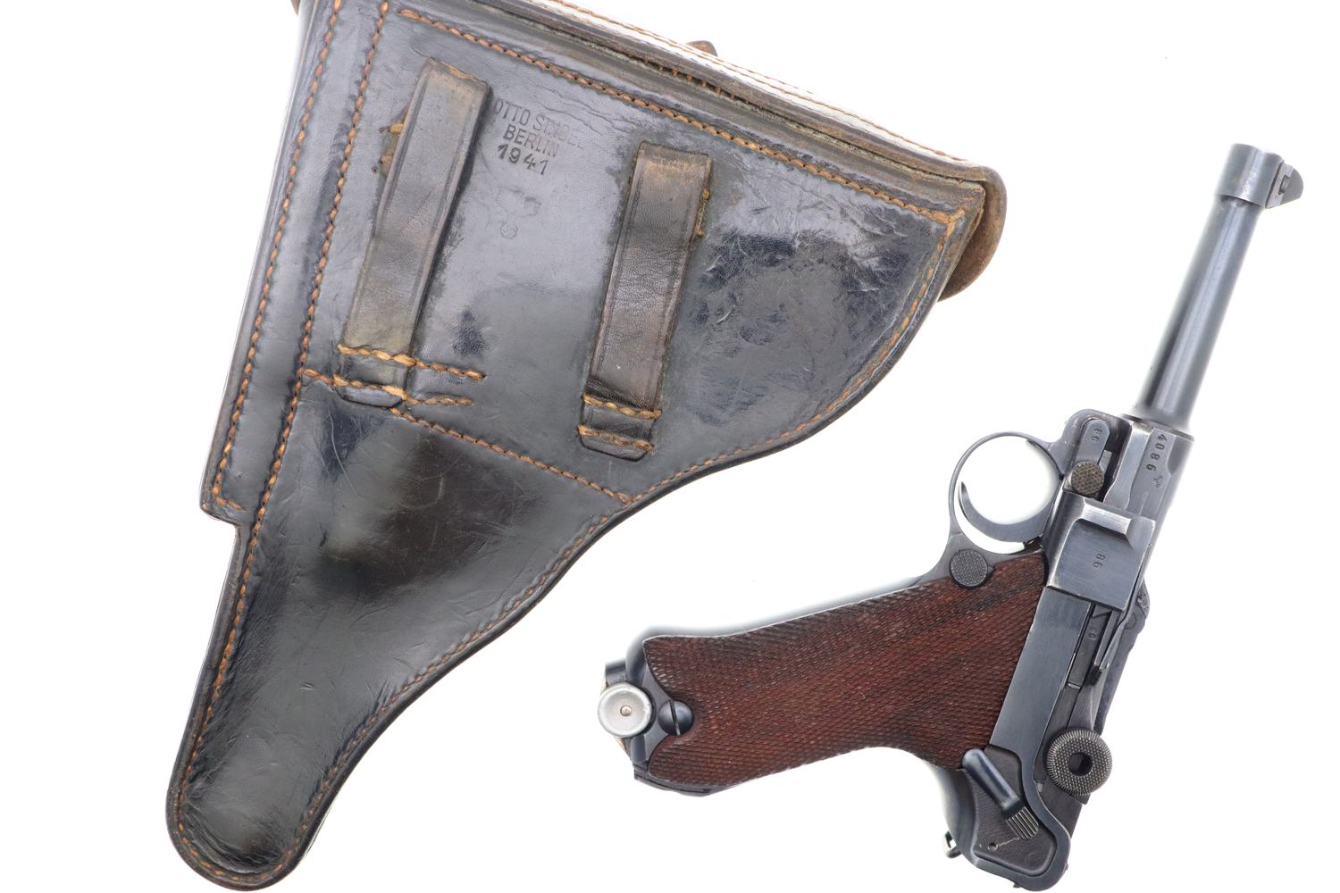 Scarce Mauser, WWII Police Luger, 1942 Dated, Holster, 4086Y, FB00312 - Image 12