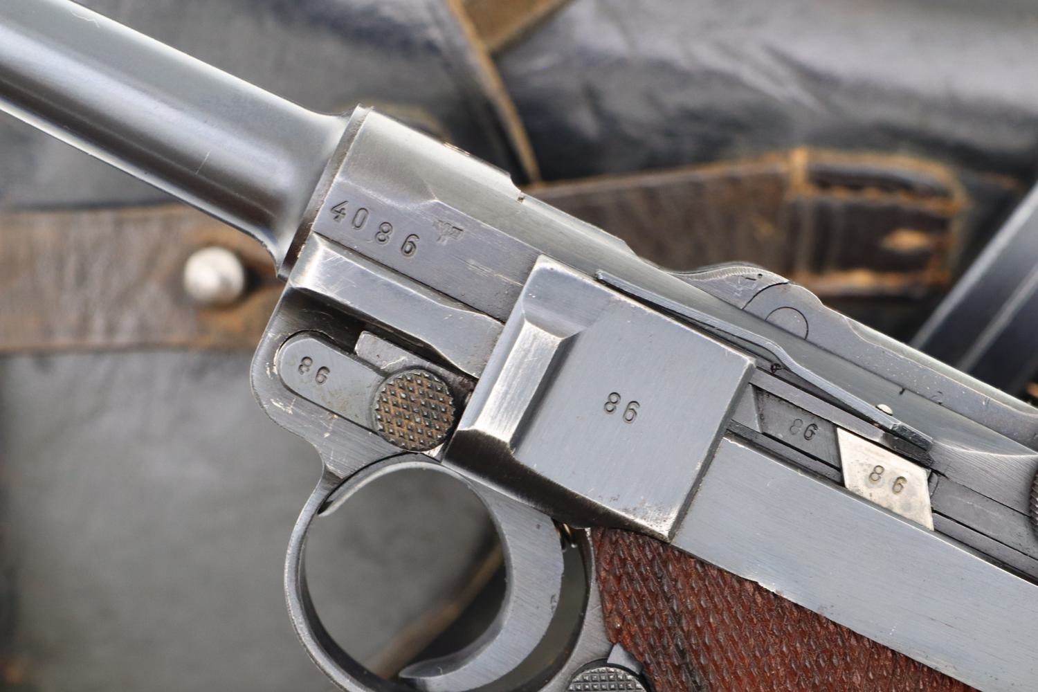 Scarce Mauser, WWII Police Luger, 1942 Dated, Holster, 4086Y, FB00312 - Image 13