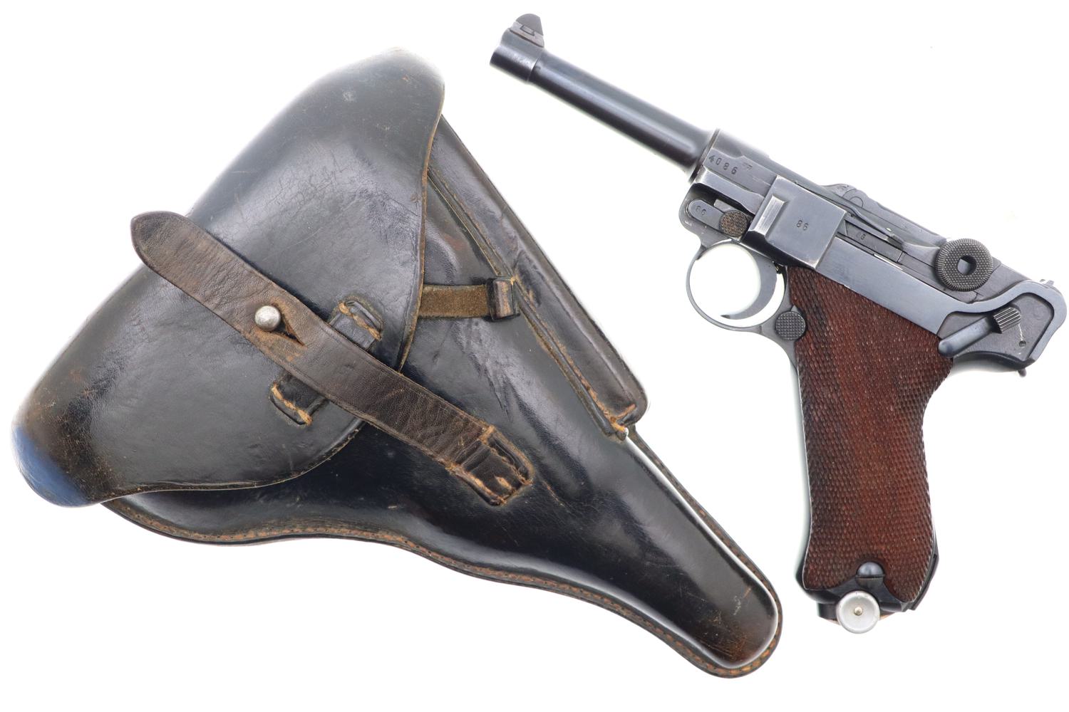 Scarce Mauser, WWII Police Luger, 1942 Dated, Holster, 4086Y, FB00312 - Image 16