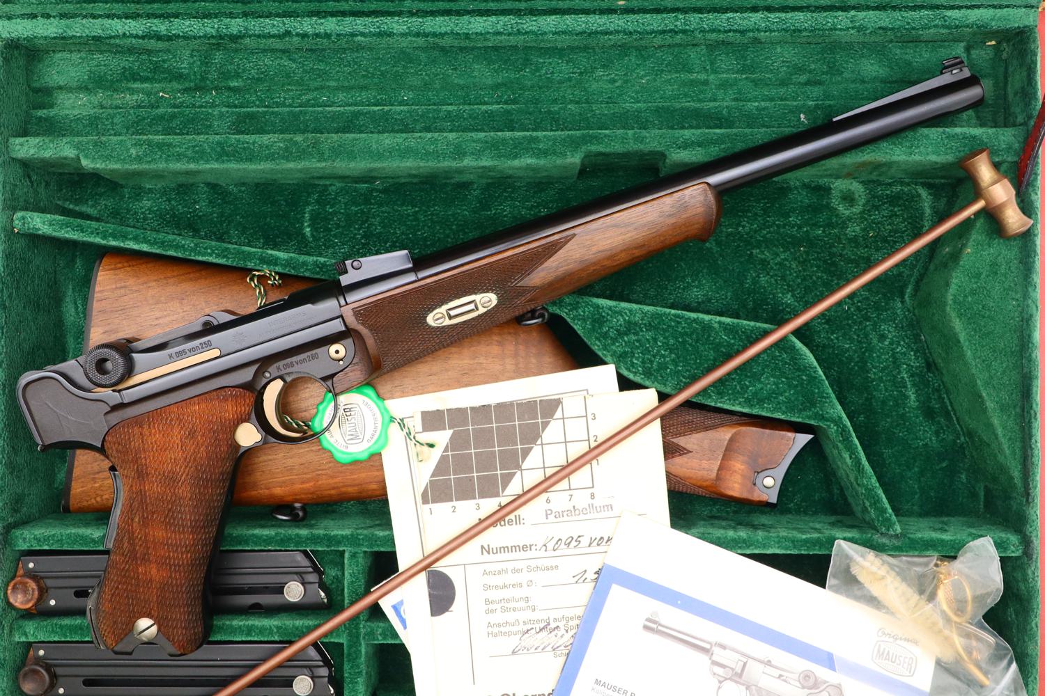 As New, Mauser Luger Carbine, 75 year, Cased, K095von250, FB01299 - Image 2