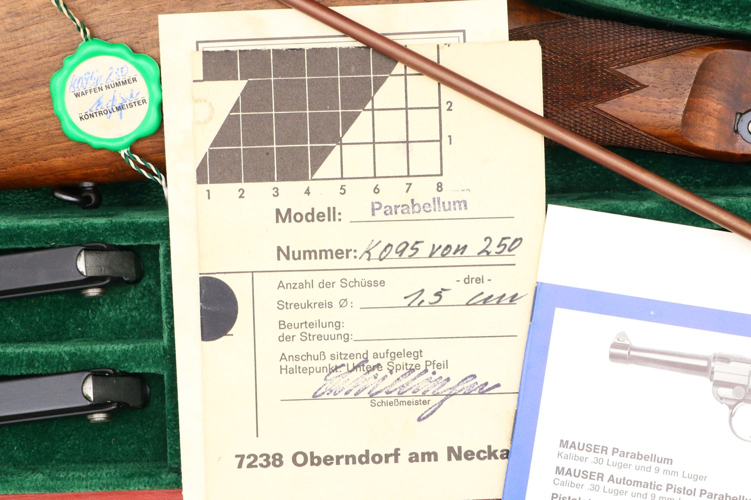 As New, Mauser Luger Carbine, 75 year, Cased, K095von250, FB01299 - Image 10