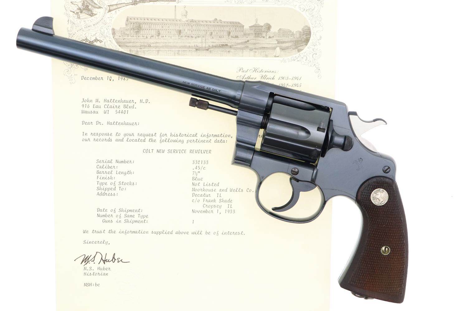 Fabulous, Colt New Service Revolver, Factory Letter, 332133, FB01237