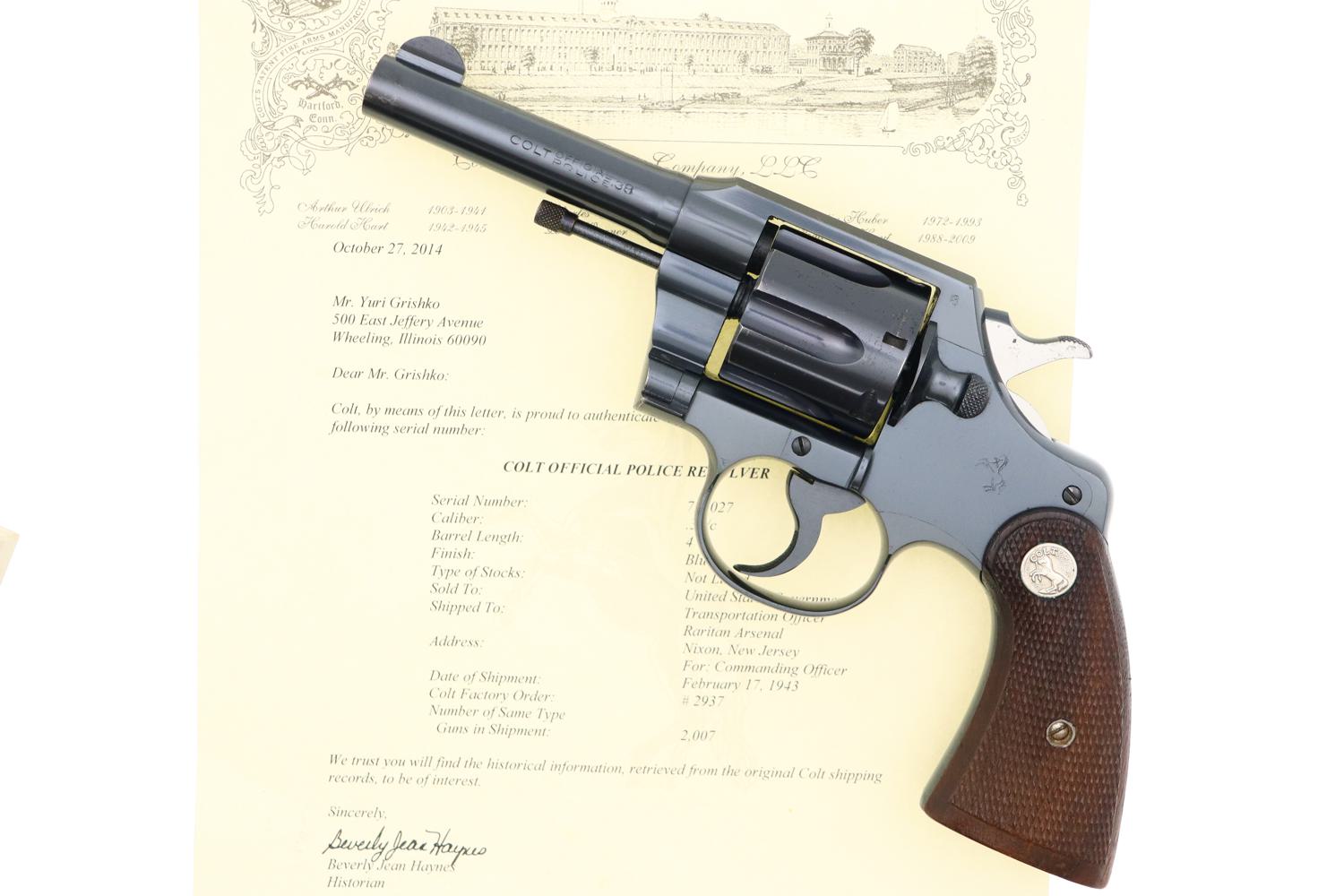 Fantastic Colt Official Police, Military Accepted, Factory Letter, FB01238