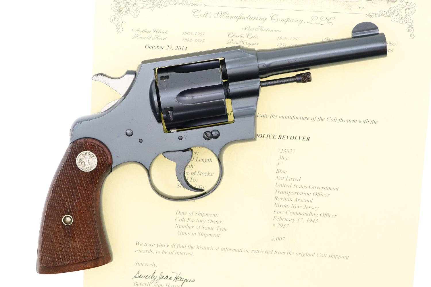 Fantastic Colt Official Police, Military Accepted, Factory Letter, FB01238 - Image 2