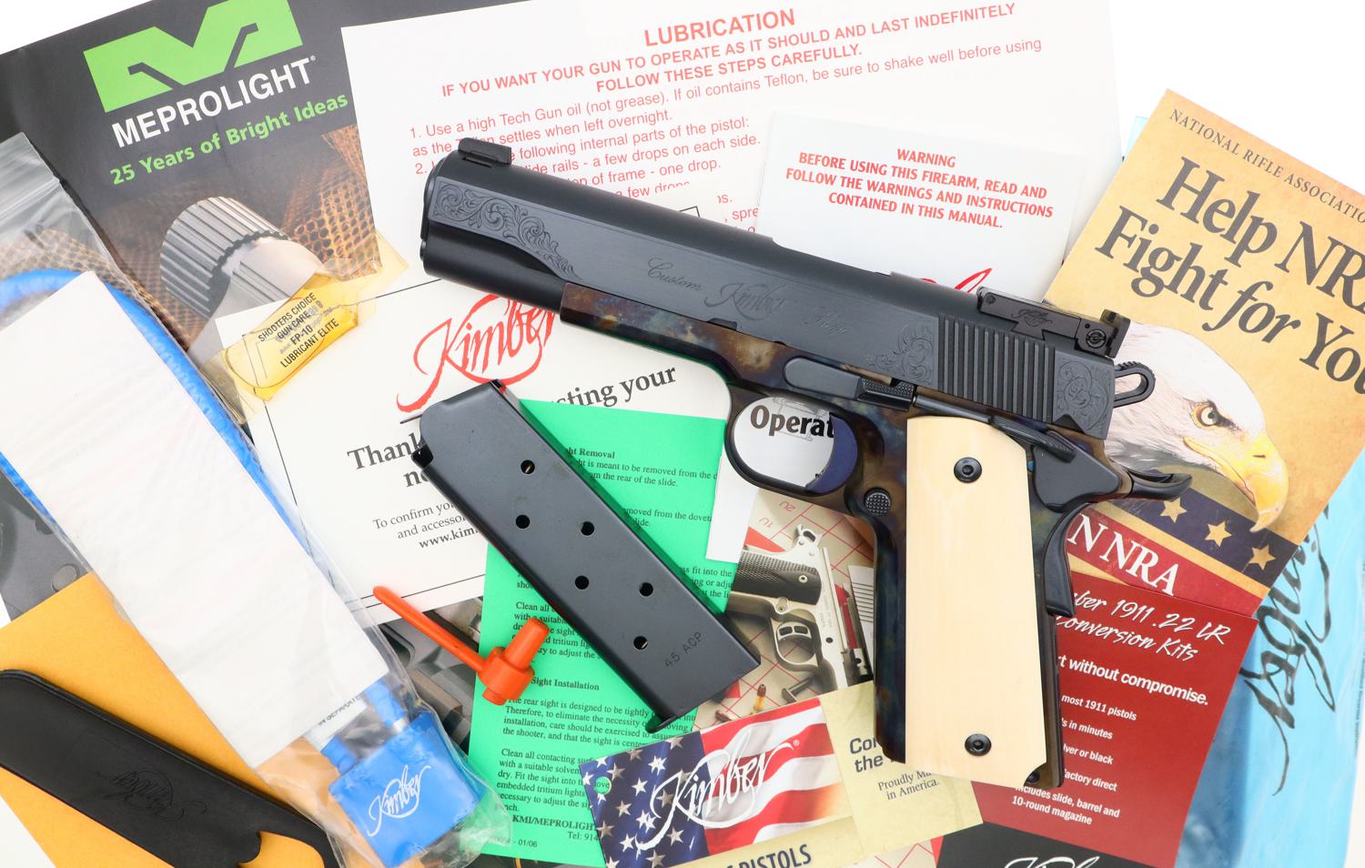 Kimber, Custom Shop Centennial Edition, Cased, Literature, MMXI105, FB01303