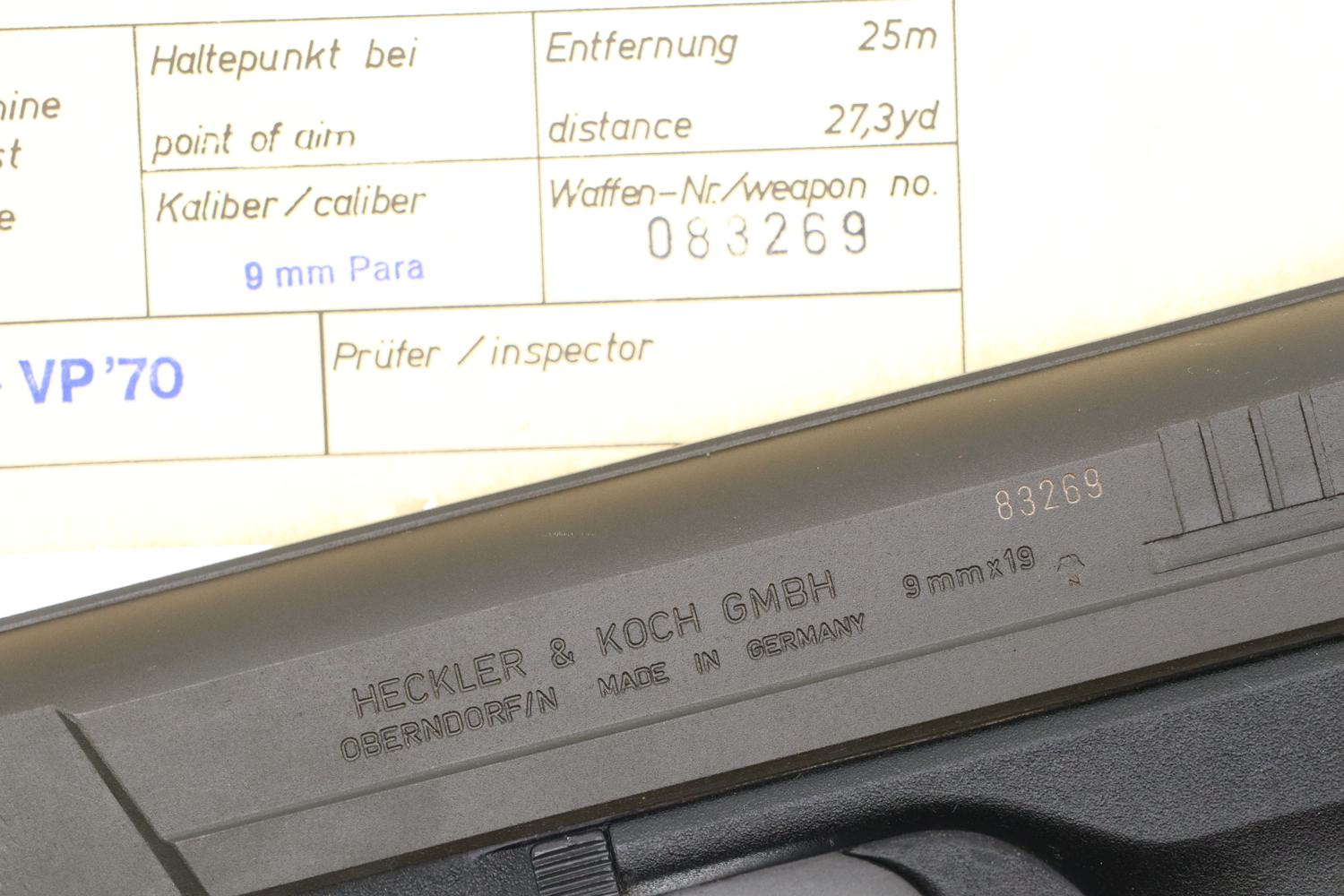 Near new H&K VP70Z Pistol, Boxed With literature, 83269, FB01251 - Image 10