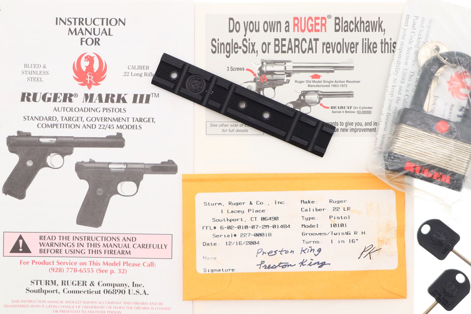 Super Early Ruger Mark III Pistol, SN 18, Made 2007, Near NIB, FB01260 - Image 14