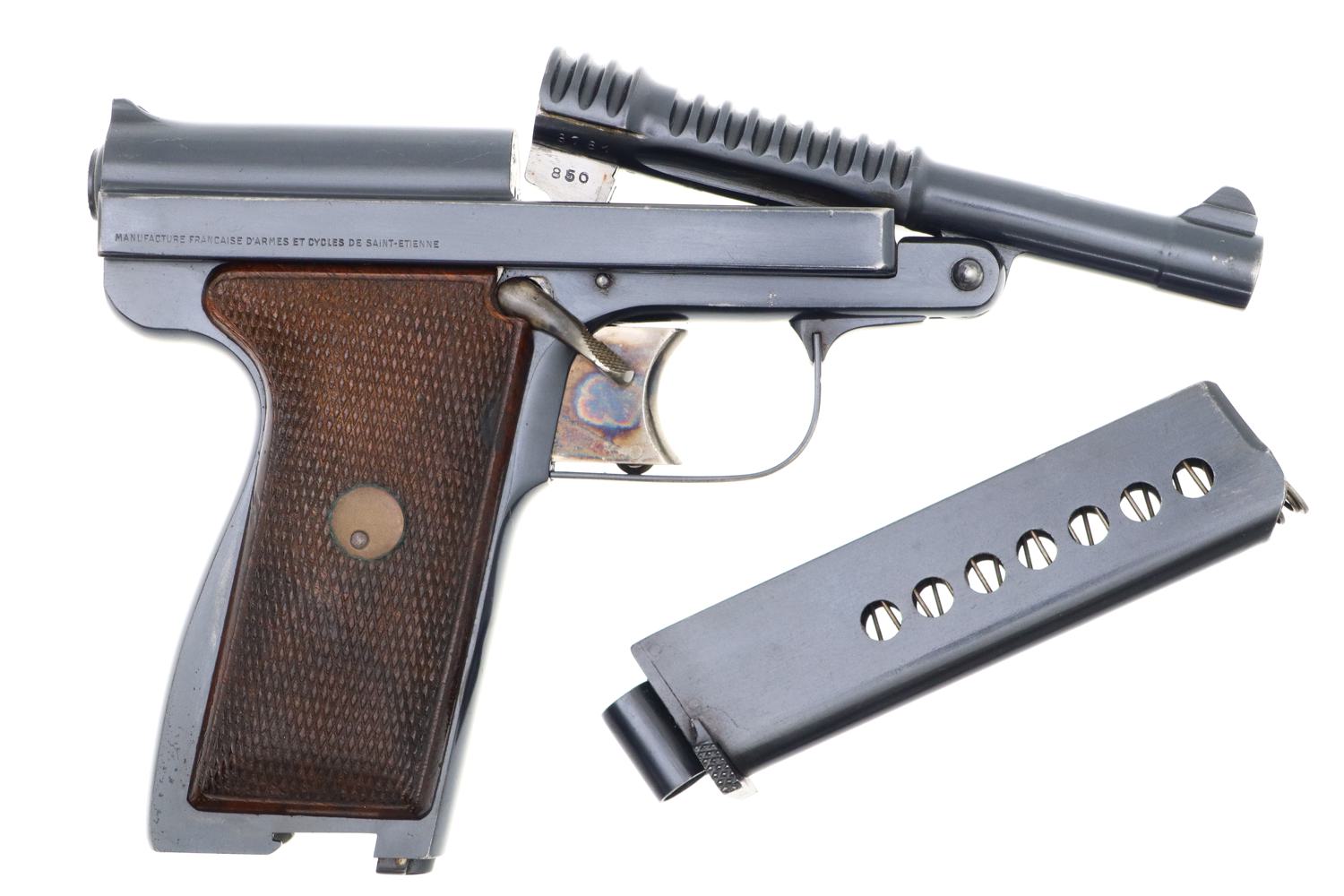 Gorgeous, French Manufrance, Mod 28, Finned, Armee Pistol, 8761, FB00592