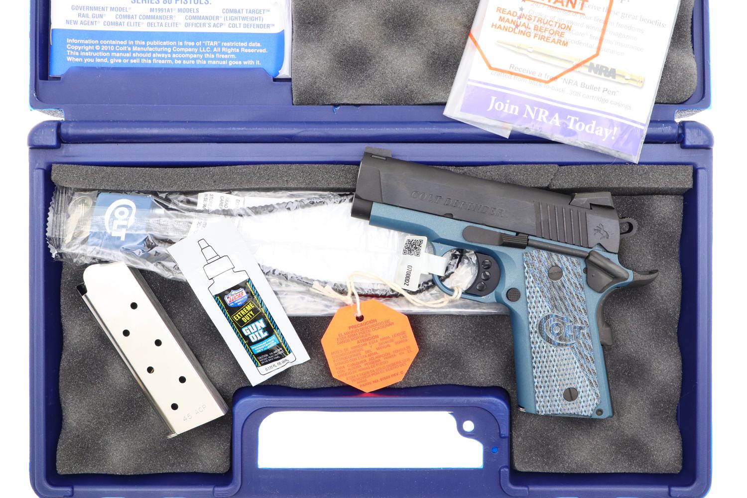 Gorgeous Colt Defender, Talo, Blue Titanium Frame, NIB,  DXE03070, FB01425