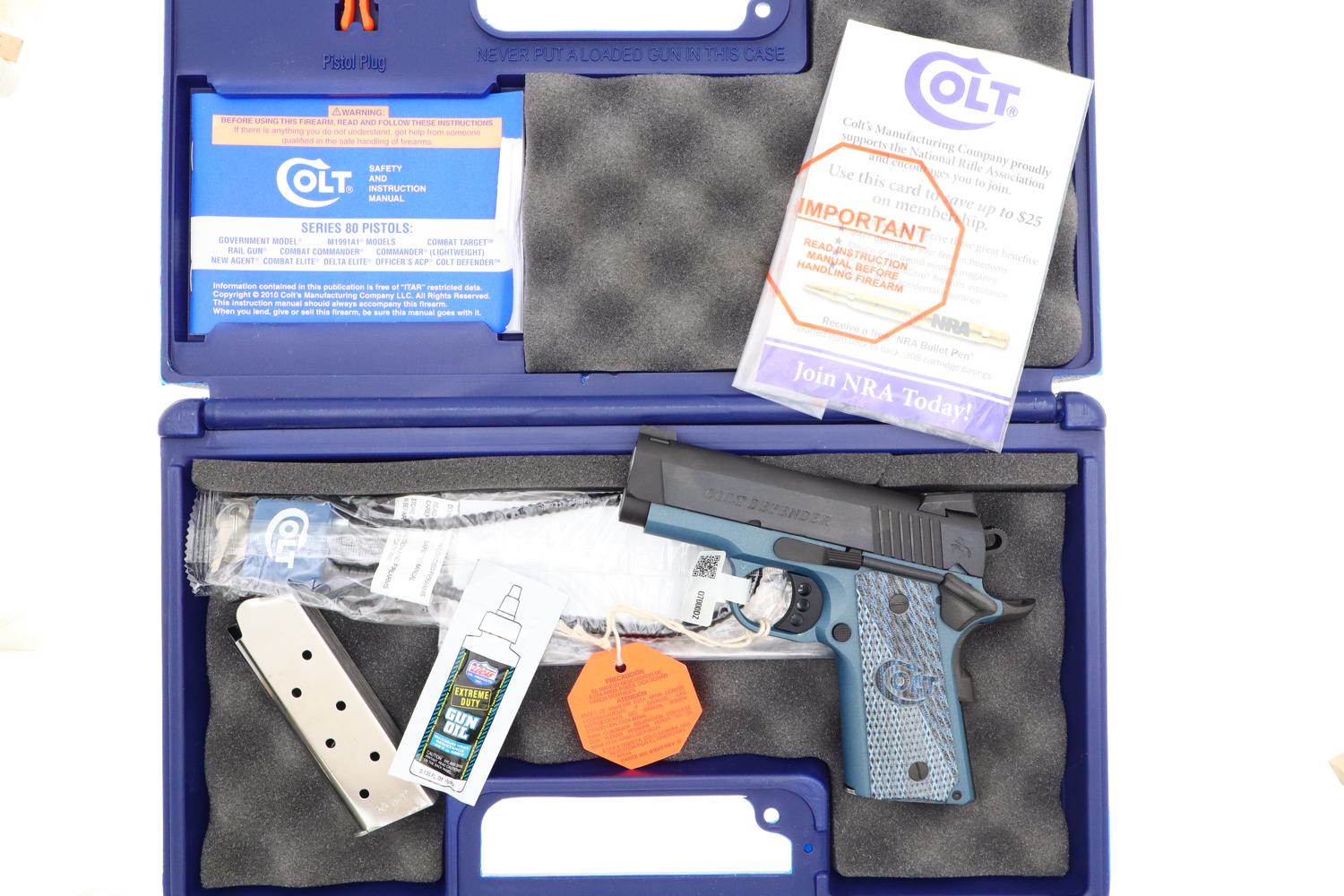 Gorgeous Colt Defender, Talo, Blue Titanium Frame, NIB,  DXE03070, FB01425 - Image 2