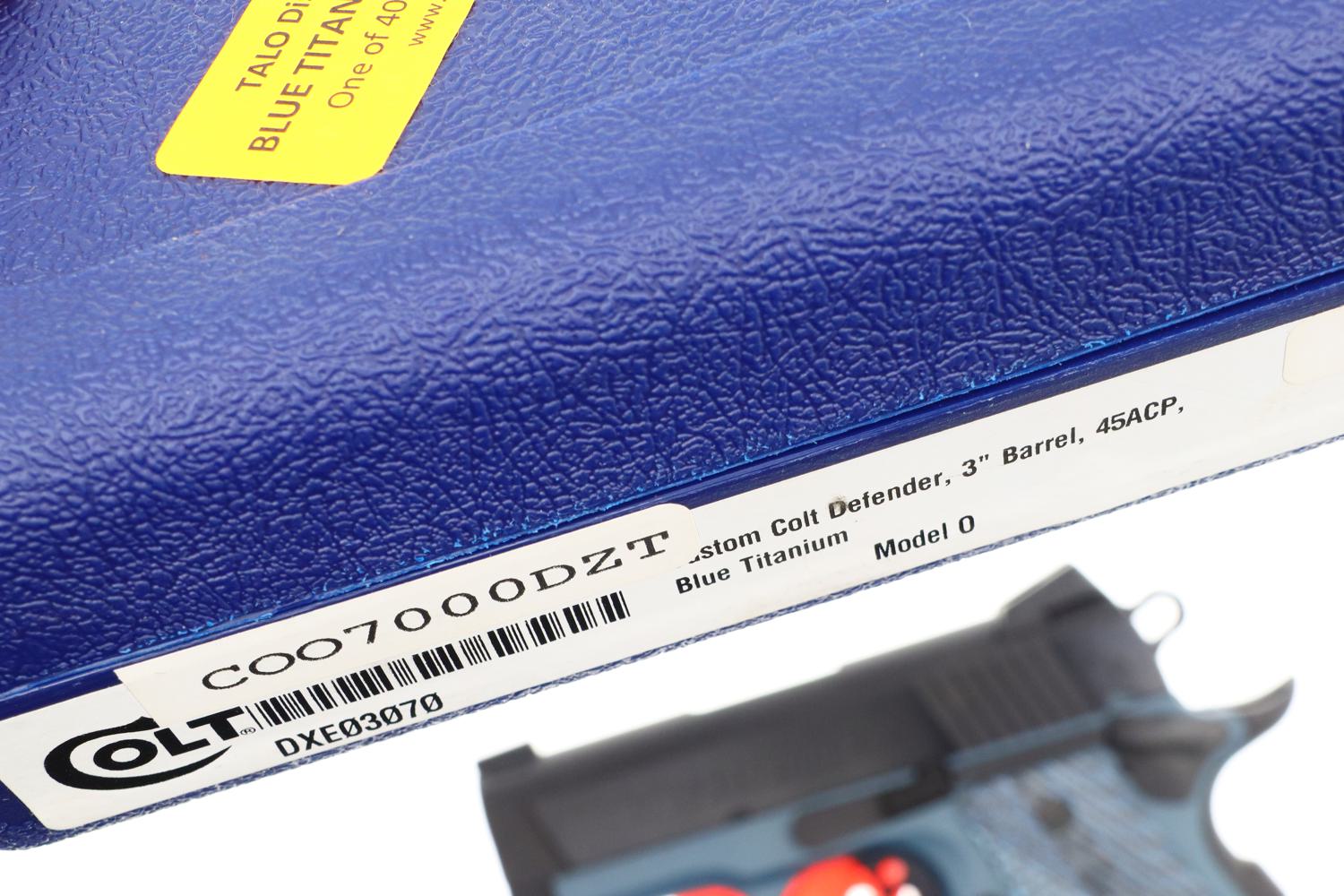 Gorgeous Colt Defender, Talo, Blue Titanium Frame, NIB,  DXE03070, FB01425 - Image 11
