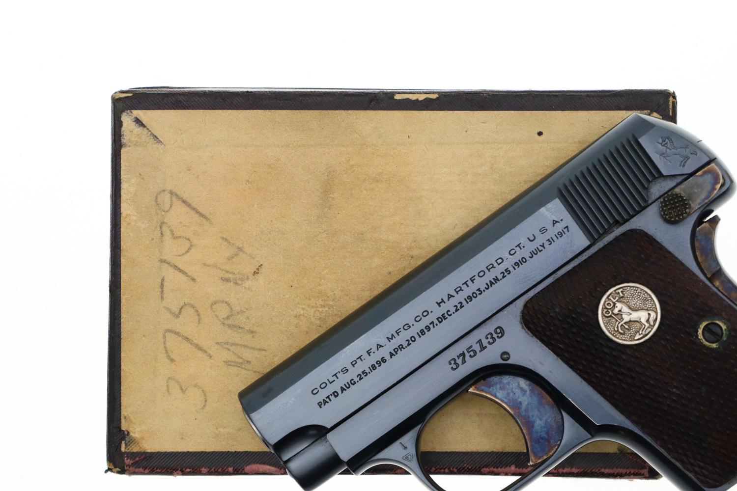 Colt 1908 Vest Pocket Pistol, Boxed,  #375139, FB01531 - Image 12