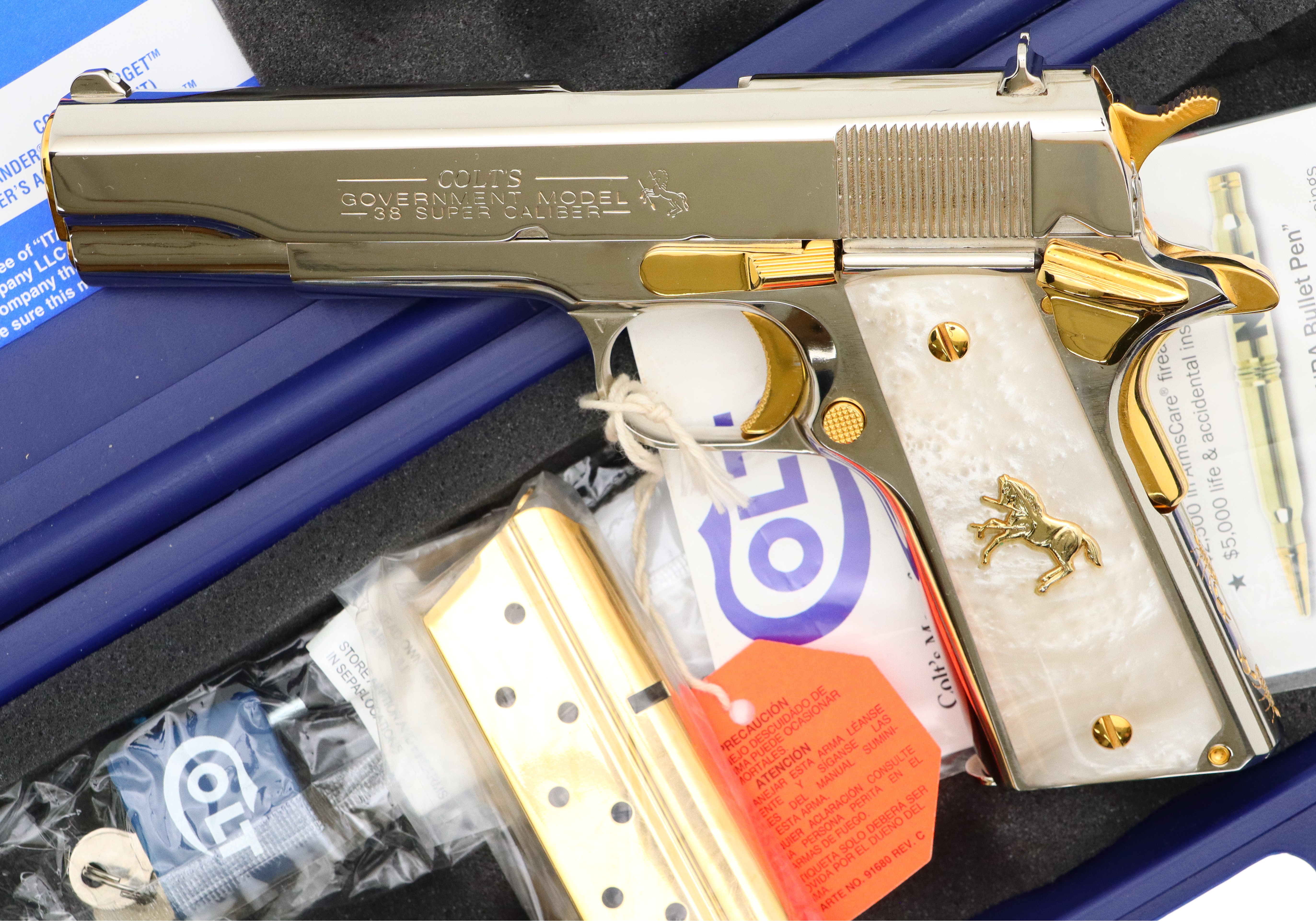 Colt, Government Model Pistol, GOLD, .38 Super, 2930970, FB01427