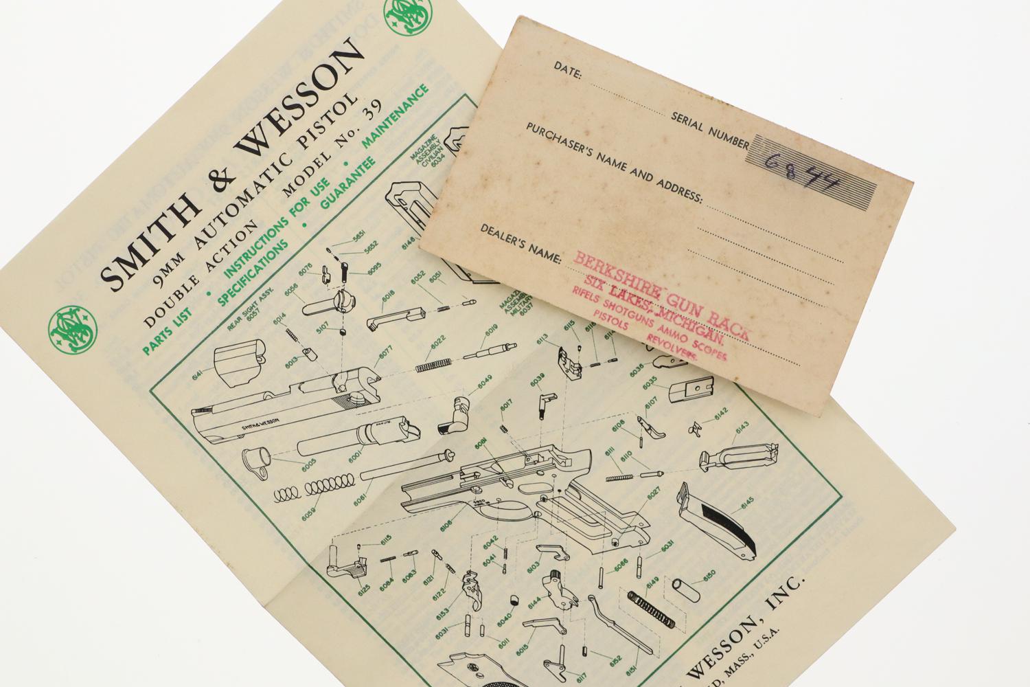 Exceptional S&W M39 Pistol, Super Early, Boxed, 6844, FB01603 - Image 7