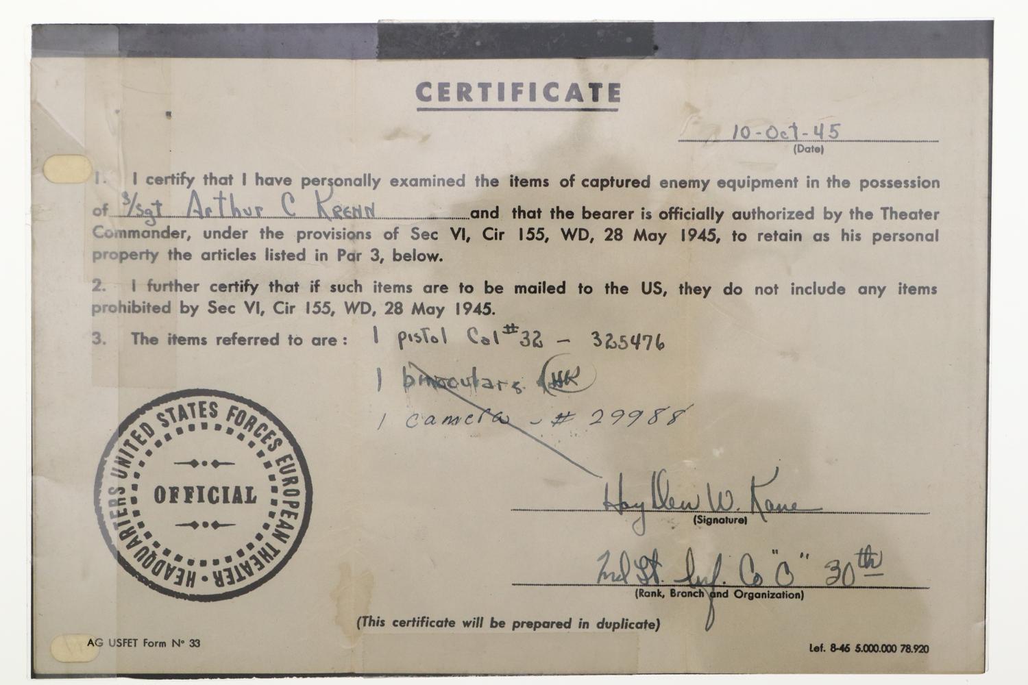 Walther PPK Pistol, Eagle/C, War Trophy (Capture Papers), 325476K, FB01474 - Image 10