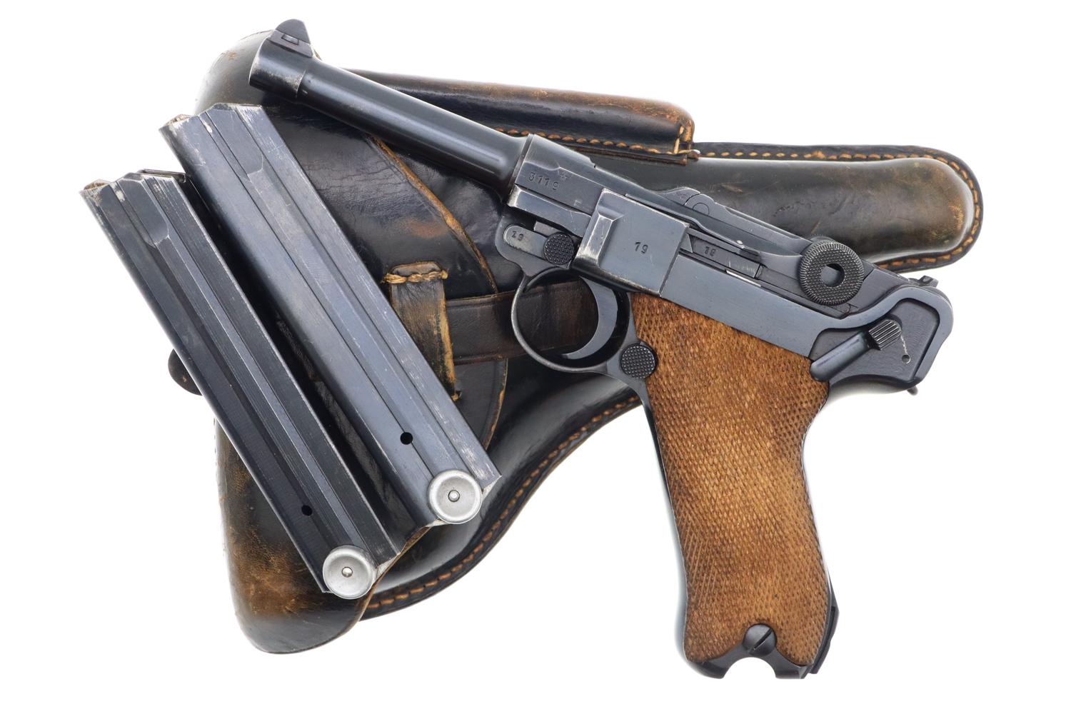 Mauser German Luger Rig, 1942, Police Eagle L, Matching Mags, FB01404