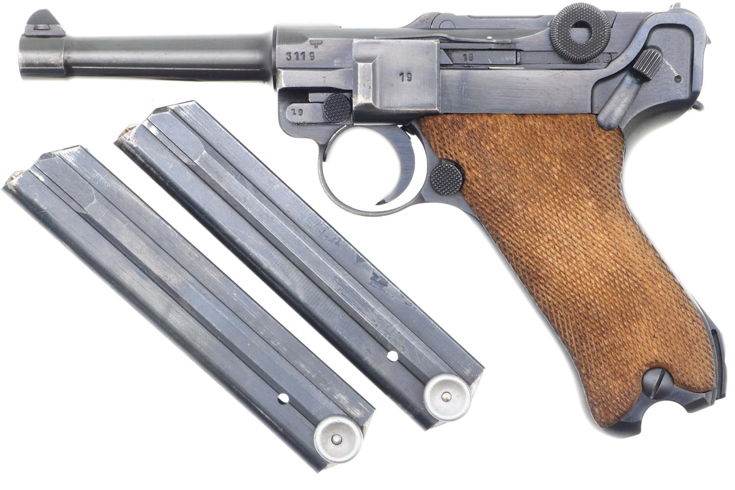 Mauser German Luger Rig, 1942, Police Eagle L, Matching Mags, FB01404 - Image 3