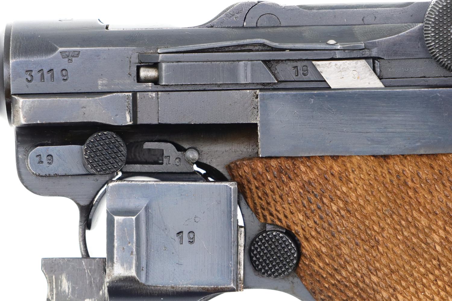 Mauser German Luger Rig, 1942, Police Eagle L, Matching Mags, FB01404 - Image 9