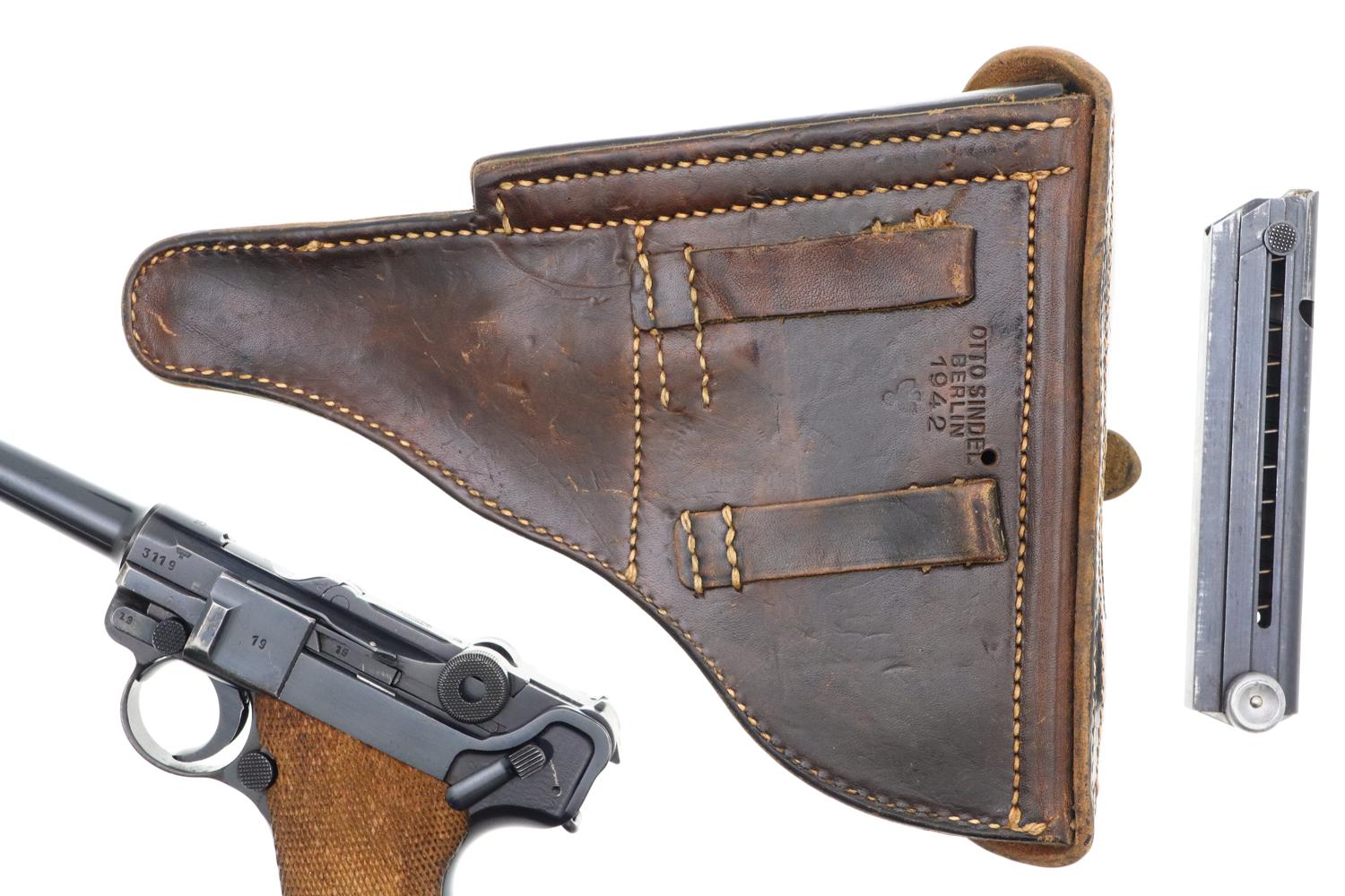 Mauser German Luger Rig, 1942, Police Eagle L, Matching Mags, FB01404 - Image 17