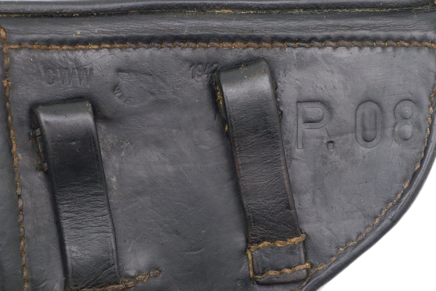 Mauser German Luger Rig, 1942, Police Eagle L, Matching Mags, FB01406 - Image 21