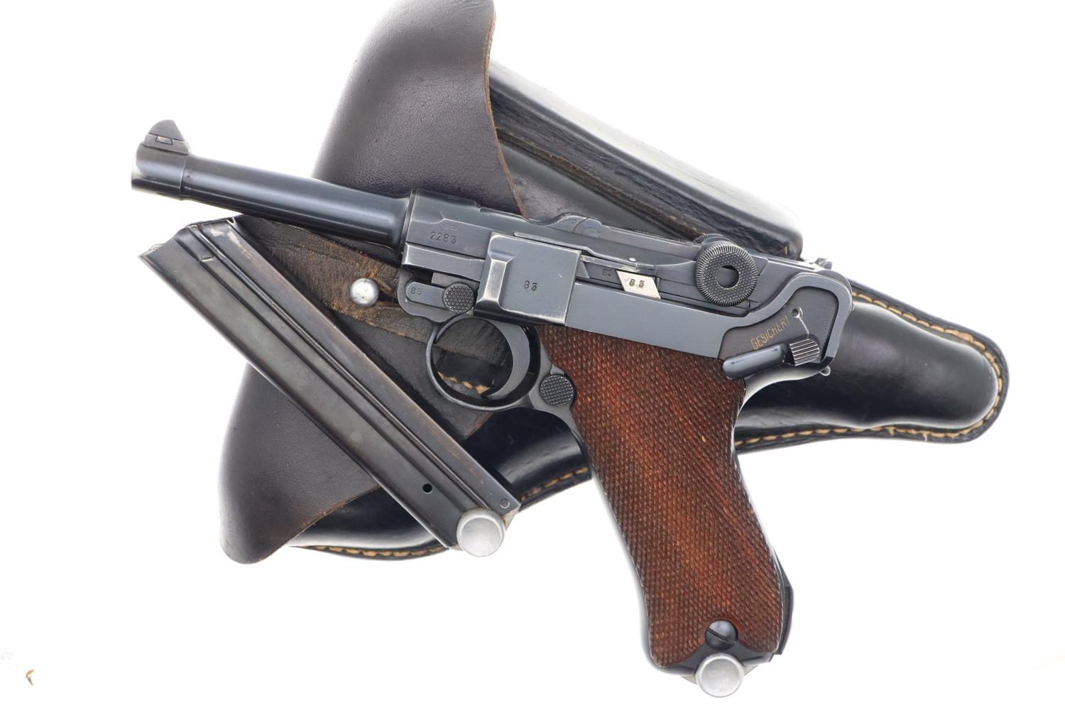 Mauser German Luger Rig, 1939, Police Eagle C, Matching Mags, FB01405