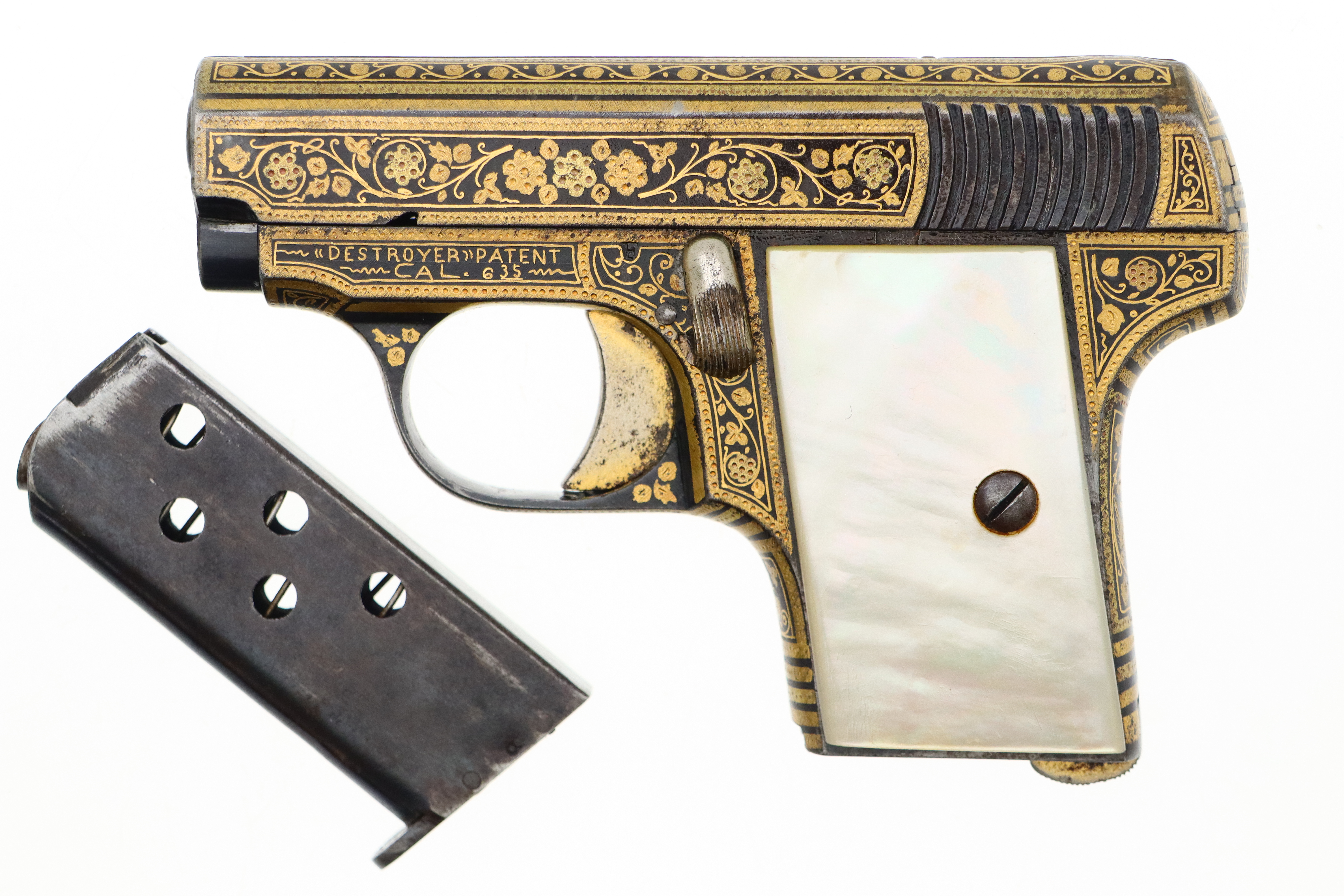 Spanish Destroyer, Gold Damascened, Cal 6.35, PCA-4 - Image 2