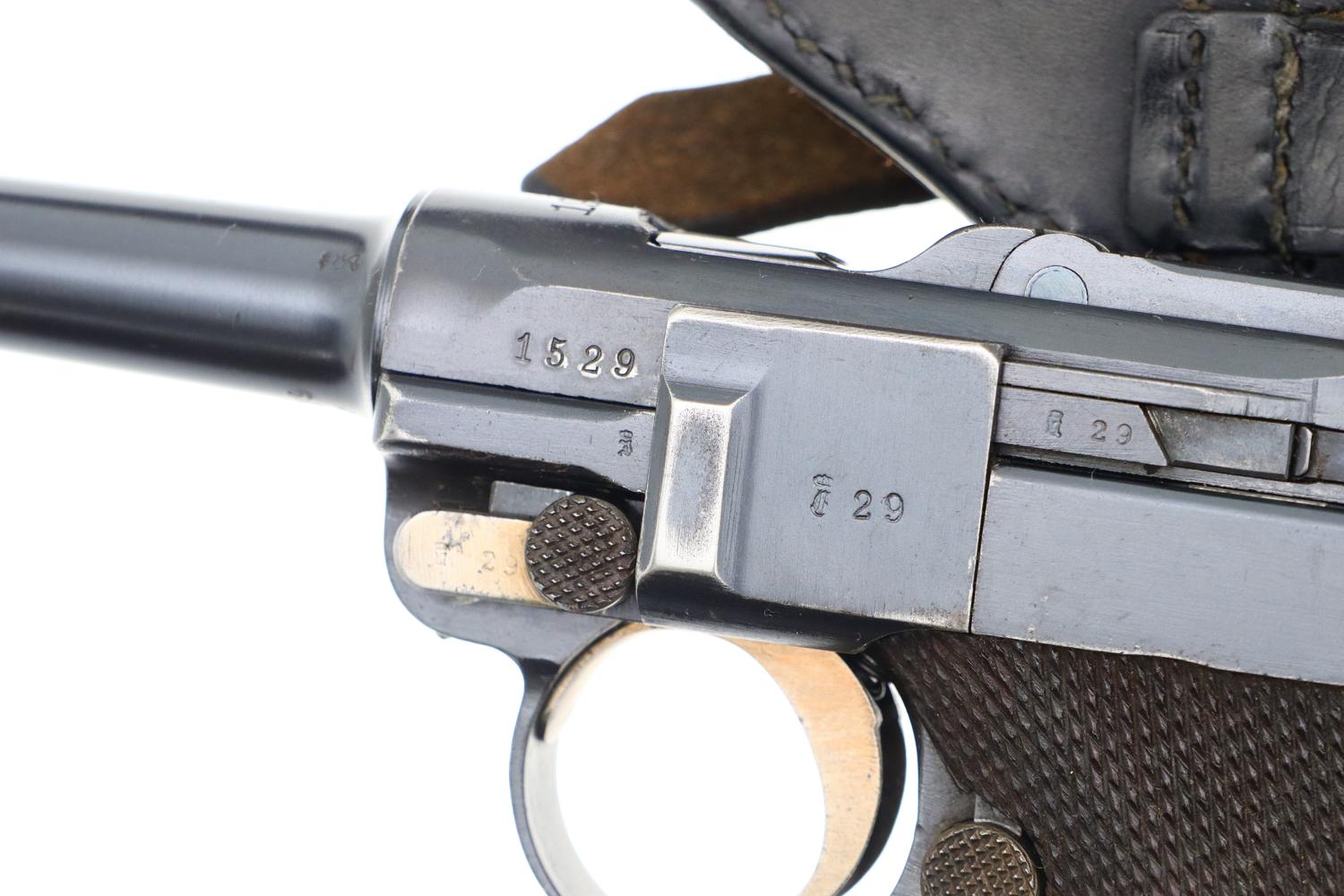 German Erfurt 1913-dated Military Luger Pistol, Holster, 1529b, FB00308 - Image 4