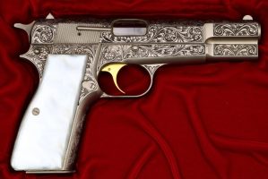 FN High Power, Engraved, Wooden Box, 245RR28964, FB01622