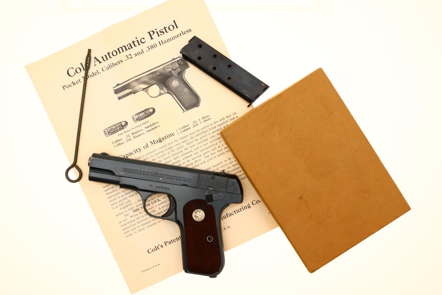 Colt M1908 Hammerless, Boxed w/Factory Letter, 137383, FB01688 - Image 15